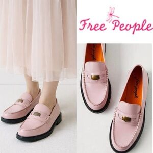 FREE PEOPLE Liv Penny Loafer in Perfect Pink ~ Sz EU 38 US 8
